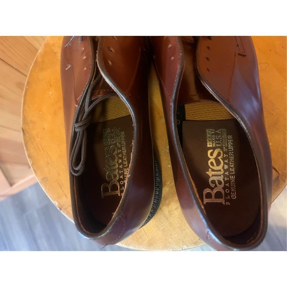 Bates Men's Brown Leather Oxford 6.5E Nwt - Picture 5 of 8